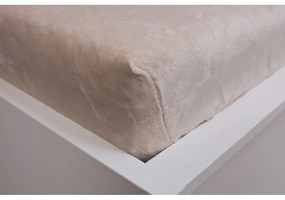 Krémovobiela napínacia plachta z mikroflanelu 180x200 cm Basic – Jerry Fabrics