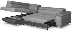 MEGA AKCE Rozkládací rohová sedací souprava FREDO Tmavě Šedá / Šedá 84+92 - Levý
