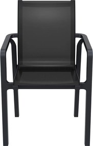 PACIFIC záhradná stolička s podrúčkami black