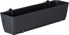 Plastový balkónový kvetináč DRL500PW 49,2 cm - antracit