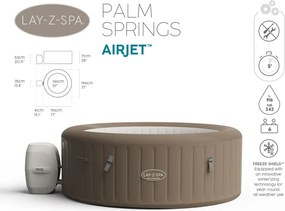 Bestway Lay-Z-Spa Palm Springs Jacuzzi 4-6 osôb 60017