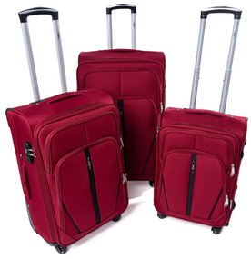 Rogal Tmavočervený nepremokavý cestovný kufor "Practical" s expanderom - XL (100l)