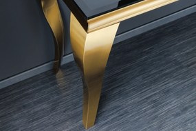 Konzola MODERN BAROCK 140cm tvrdené opálové sklo čierno-zlatá