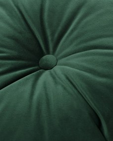 Okrúhly vankúš s gombíkom farba produktu zelená látka lesklá, zamatová