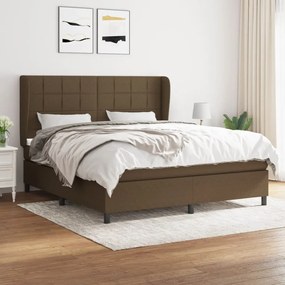 Boxspring posteľ s matracom tmavohnedá 180x200 cm látka 3127984