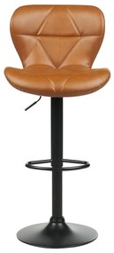 Sada 2 barových stoličiek z umelej kože hnedá VALETTA II Beliani