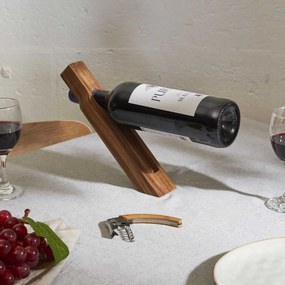 STOJAN NA VÍNO + VÝVRTKA GRAVINO 26,5X5X3 CM HNEDÁ