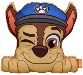 Tvarovaný 3D vankúšik Tlapková patrola - Paw Patrol - motív Chase - 36 x 40 cm