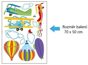 Veselá Stena Samolepka na stenu na stenu Lietajúce balóny a lietadlá
