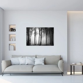 Obraz - Vlk v temnom lese (90x60 cm)