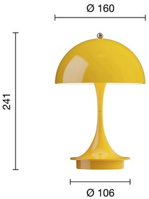 Louis Poulsen Prenosná lampa Panthella 160 V3 Opaque Yellow