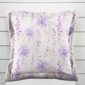 Biante Dekoračná obliečka na vankúš s lemom PML-069 Fialové kvety na bielom 60 x 60 cm