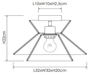 Lucide 10120/32/72 - Stropné svietidlo TASMAN 1xE27/60W/230V béžová
