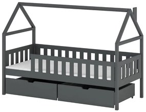 Posteľ Domček Domi 80x160 grafit