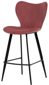 Židle barová, červená látka, černá podnož