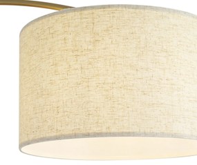 Moderná oblúková lampa mosadzná s béžovým tienidlom - Vinossa
