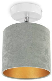Bodové svietidlo Mediolan, 1x olivové/zlaté textilné tienidlo, (výber z 2 farieb konštrukcie - možnosť polohovania)