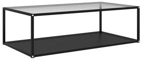 Konferenčný stolík, priehľadný+čierny 120x60x35cm, tvrdené sklo 322906