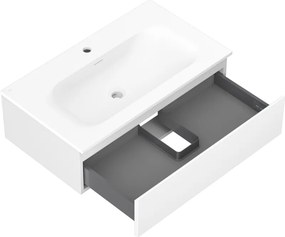 Mexen Orio, kúpeľňová skrinka 80 cm s umývadlom Vela, 1 zásuvka, biela matná, 91A10-08023-1-BF01-W23M01