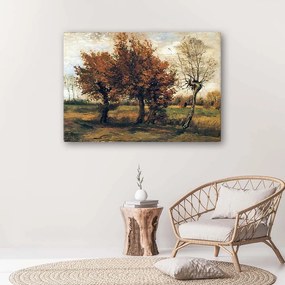 Obraz na plátně REPRODUKCE Podzimní krajina Van Gogh, - 120x80 cm