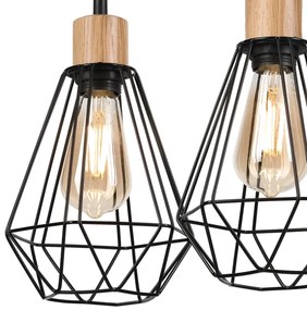 Brilagi - Luster na lanku WOODY BASKET 2xE27/60W/230V dub