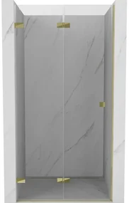 Mexen, Mexen Lunar-F skladacie ľavé sprchové dvere 85 cm, transparentné, zlaté - 836-085-000-50-00-L