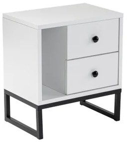 Nočný stolík GLIMMER 50x45,2 cm biela/čierna