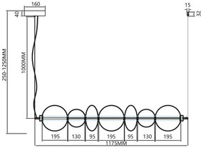 LED Luster na lanku DAPHNE LED/40W/230V zlatá