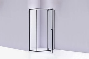 BPS-koupelny Päťuholníkový sprchový kút BS07B 90x90 čierna/transparent - bez vaničky
