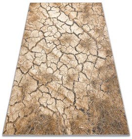 Koberec KARMEL Terra popraskaná zem, sivý / karamelový