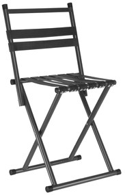 Vergionic 7816 Skladacia turistická stolička s operadlom, nosnosť 100 kg, čierna