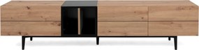 Široká TV skrinka Nola, dub artisan/čierna
