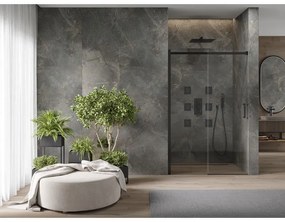 Mexen OMEGA posuvné sprchové dvere do otvoru 130 cm, cierna-transparentná, 825-130-000-70-00