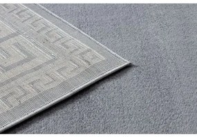 Moderný MEFE koberec 2813 vzor rámu, Grécky kľúč - Štrukturálny, dve vrstvy rúna sivá Veľkosť: 180x270 cm