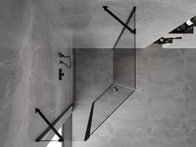 Mexen Mist, päťuholníkový sprchový kút výklopný 80 x 100 cm, číre sklo, čierny profil, 8A8-080-100-70-00