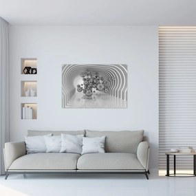 Obraz - Čiernobiele bubliny (90x60 cm)