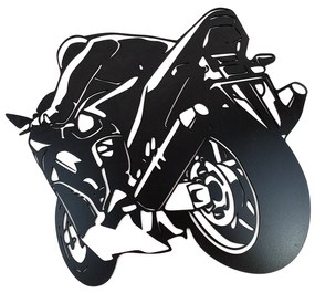 Veselá Stena Drevená nástenná čierna dekorácia Športová motorka malá