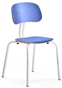Školská stolička YNGVE, so 4 nohami, biela, modrá, V 460 mm