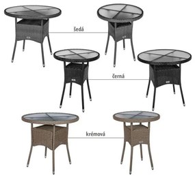 STILISTA okrúhly záhradný stolík, 60 cm, čierny