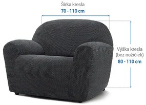 Super strečové poťahy NIAGARA antracitová kreslo (š. 70 - 110 cm)