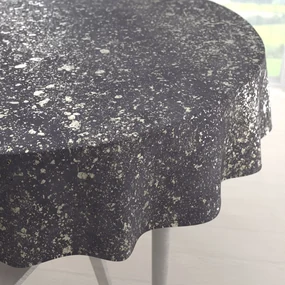 Biante Veľký zamatový okrúhly obrus Isabela IBL-004 Gold Design tmavo sivý Ø 250 cm