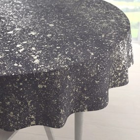 Biante Zamatový okrúhly obrus Isabela IBL-004 Gold Design tmavo sivý Ø 100 cm