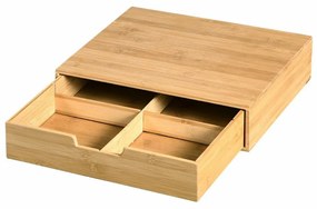 Kesper 58952 Organizér na čaje a kávové kapsule bambus, 34 x 31 x 8 cm