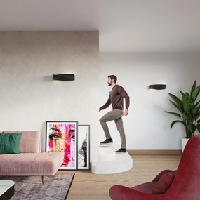 Nástenné svietidlo Sigma, 1x čierne keramické tienidlo