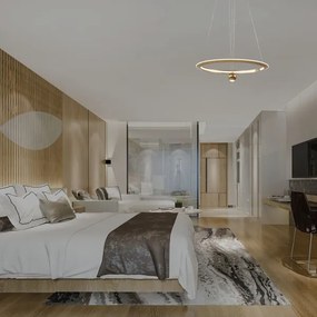 LED Luster na lanku LED/45W/230V 4000K pr. 62 cm zlatá