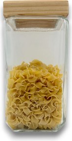 5Five® 2. akosť - Sklenená pevná dóza hranatá s dreveným vekom, 2l KWADR