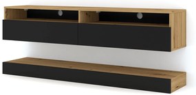 TV stolík/skrinka Dual 160 (dub artisan + čierna). Akcia -19%. Vlastná spoľahlivá doprava až k Vám domov. 1124831