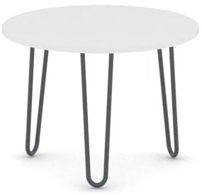 Okrúhly konferenčný stôl SPIDER, priemer 60 cm, čierna podnož, biela