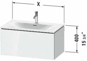 DURAVIT L-Cube závesná skrinka pod umývadlo, 1 zásuvka, 820 x 481 x 400 mm, biela vysoký lesk, LC613702222