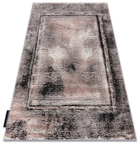Moderný koberec DE LUXE 634 Rám vintage - Štrukturálny sivá / ružový Veľkosť: 200x290 cm